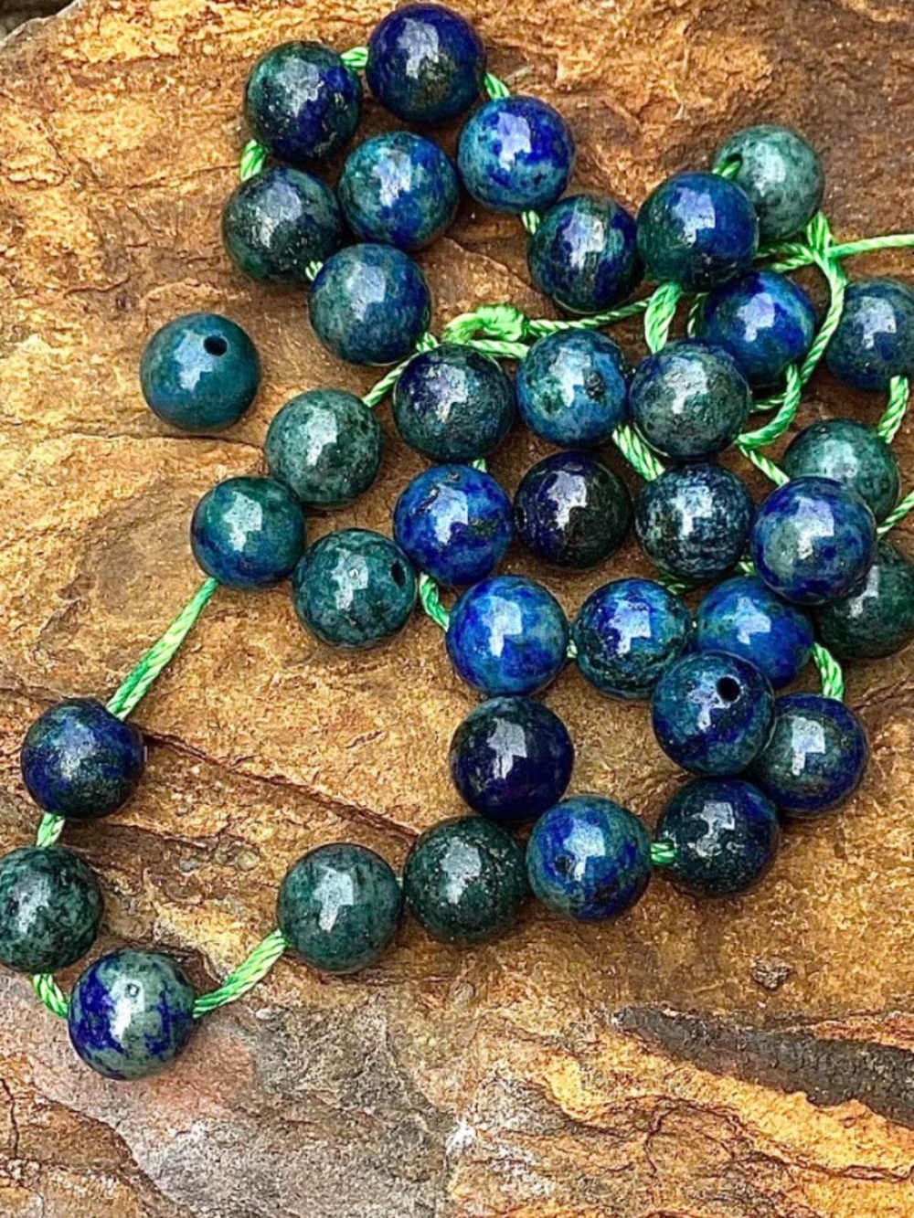 10'' Strand Chrysocolla Blue and Green 5mm Beads, NWT
